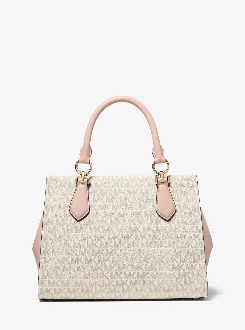 Michael Kors Marilyn Medium Logo Satchel Satchel Tasche Damen Hellgelb Rosa | HKYGPM381