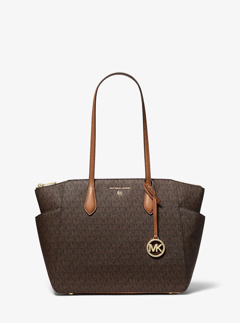 Michael Kors Marilyn Medium Logo Tote Bag Handtasche Damen Brn/Acorn | ZHFGYP256