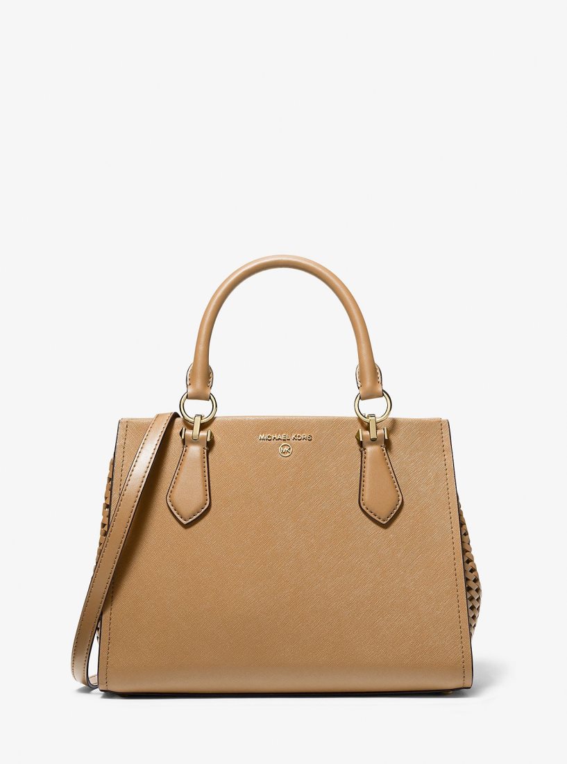 Michael Kors Marilyn Medium Saffiano Leather Satchel Satchel Tasche Damen Braun | JVBRFY491