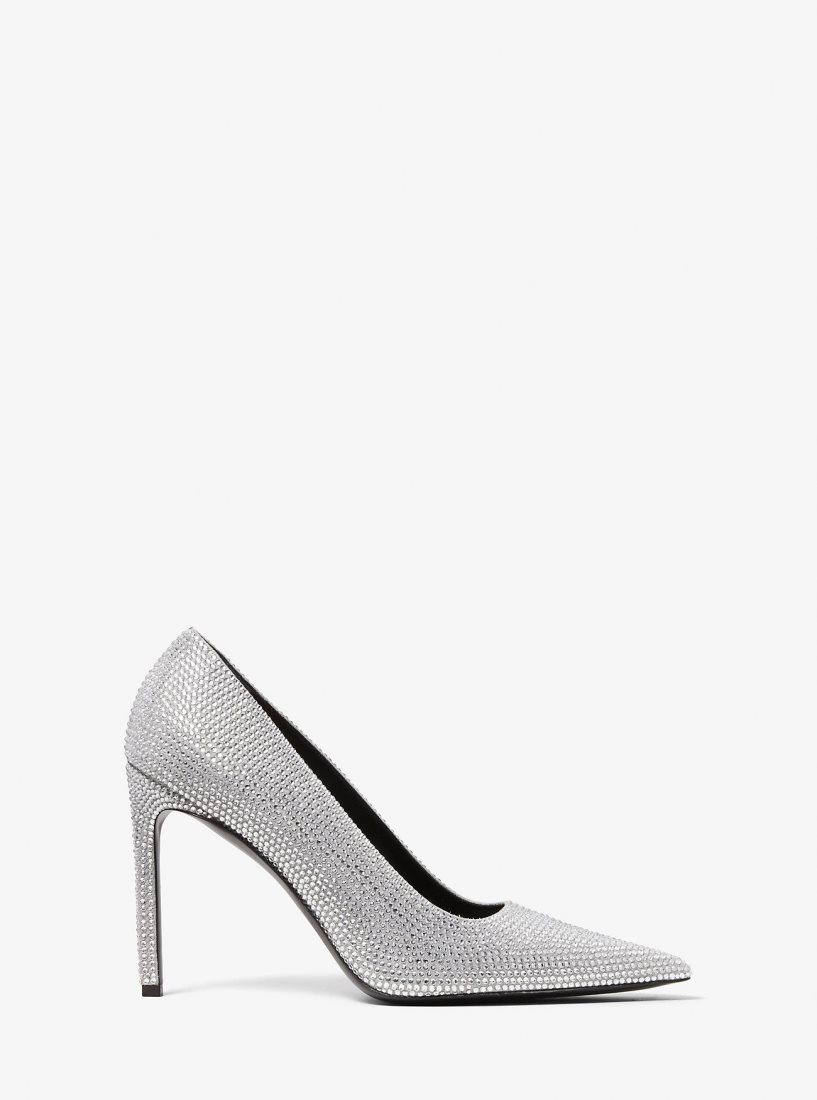 Michael Kors Martine Crystal Embellished Suede Pump Hohe Schuhe Damen Grau | VSGFUR127
