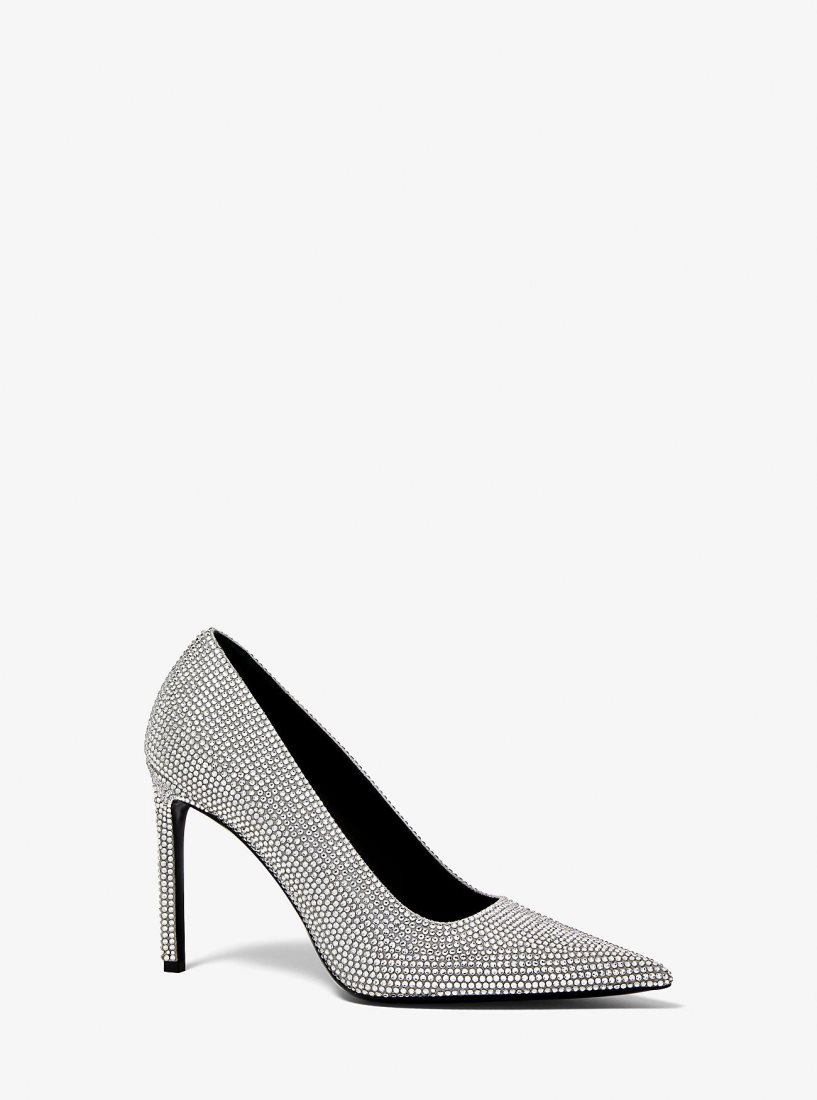 Michael Kors Martine Crystal Embellished Suede Pump Hohe Schuhe Damen Grau | VSGFUR127