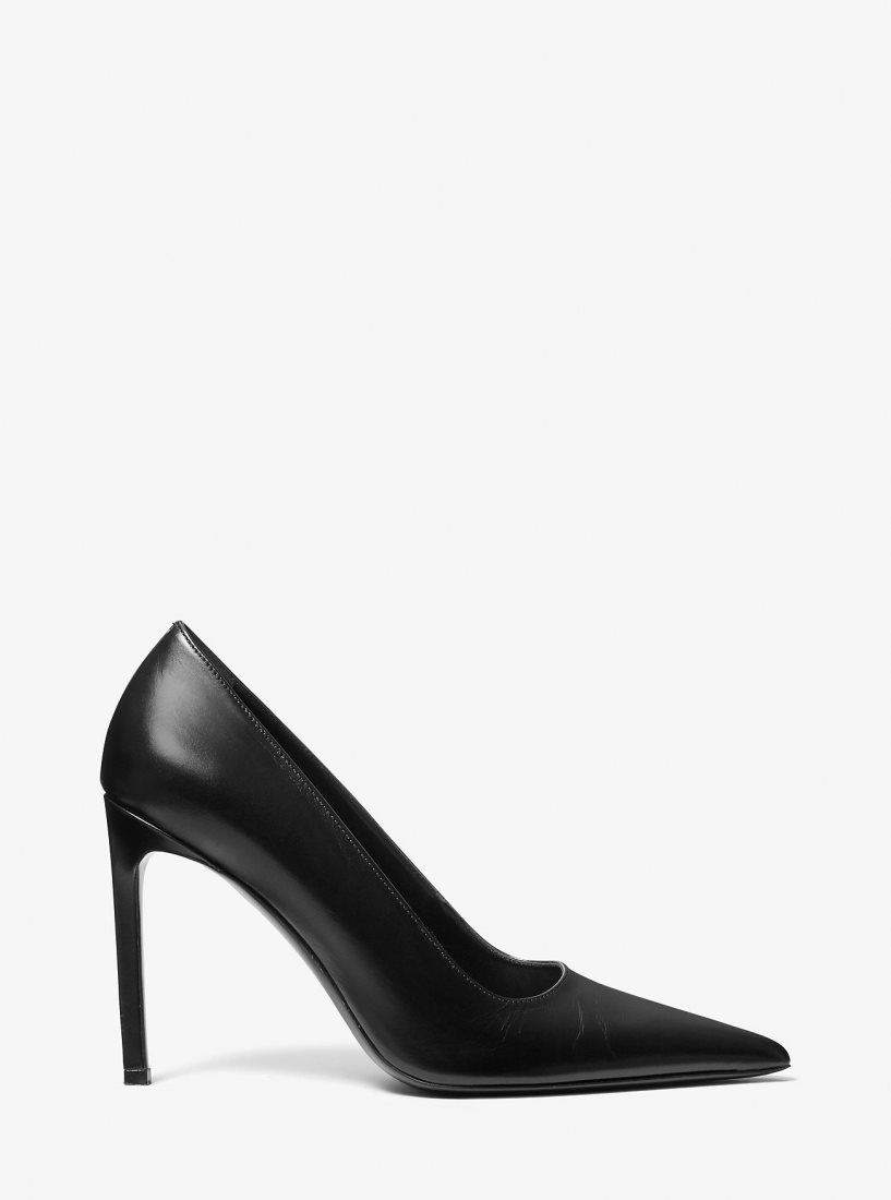 Michael Kors Martine Leather Pump Hohe Schuhe Damen Schwarz | DLMGJT564