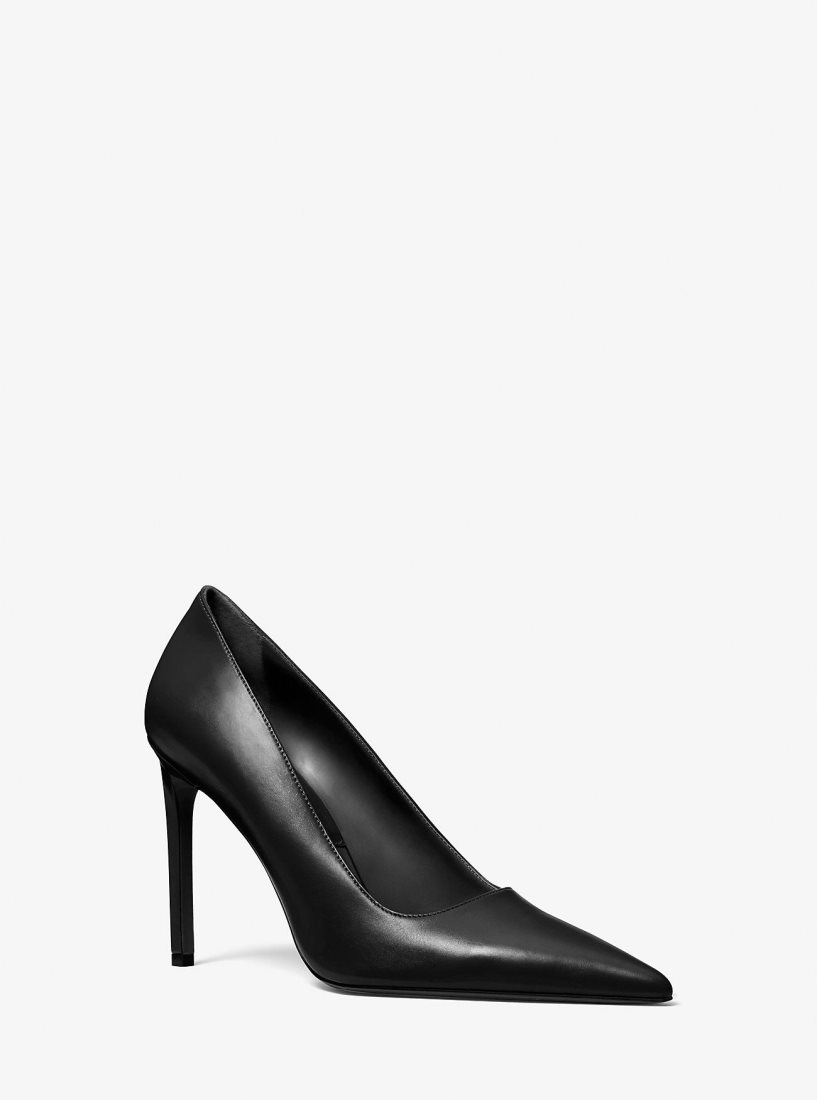 Michael Kors Martine Leather Pump Hohe Schuhe Damen Schwarz | DLMGJT564
