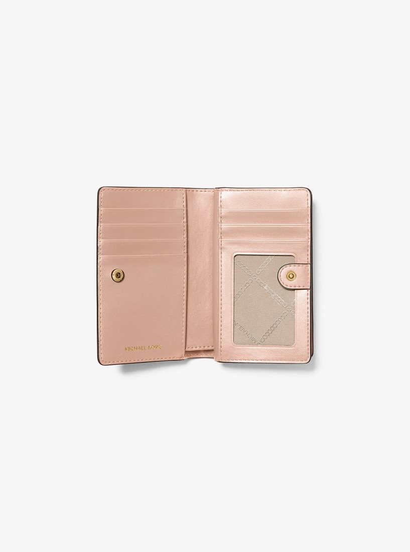 Michael Kors Medium Pebbled Leather Wallet Geldbörse Damen Rosa | ETRWZG564