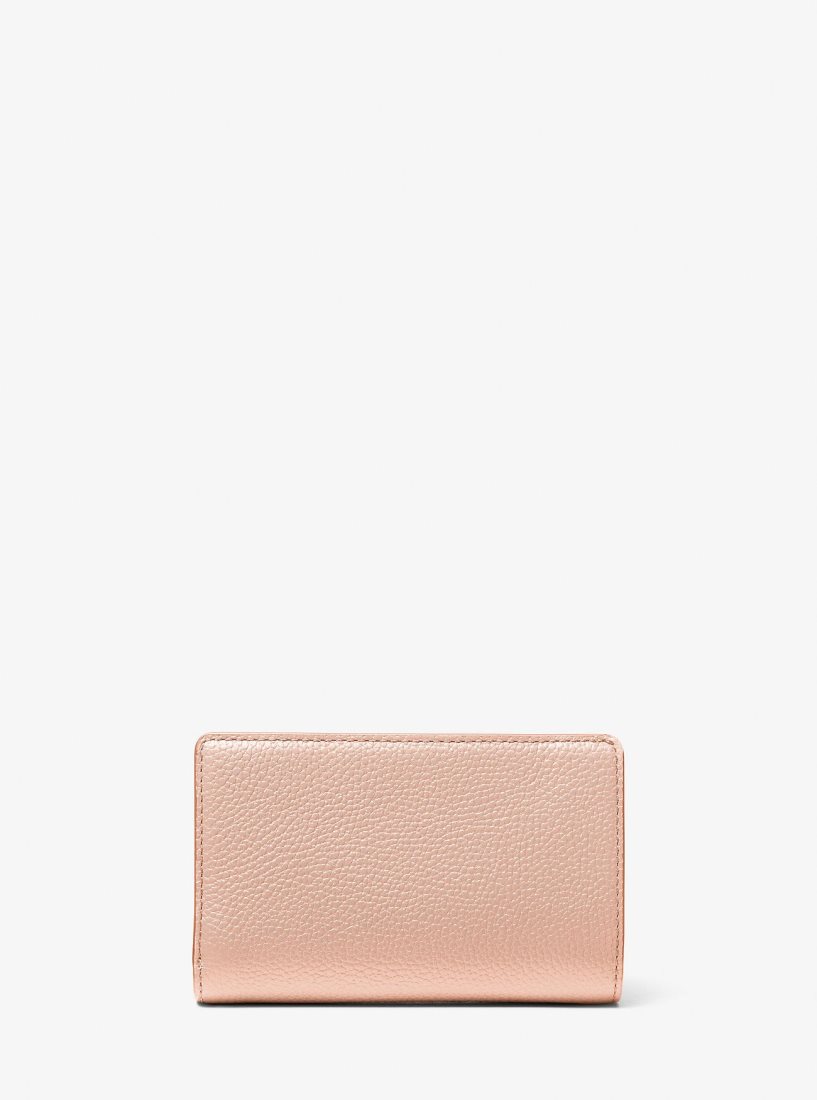 Michael Kors Medium Pebbled Leather Wallet Geldbörse Damen Rosa | ETRWZG564