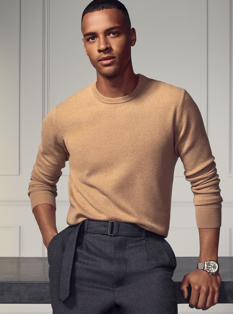 Michael Kors Merino Wool Sweater T-shirts Herren Dunkelbraun | SDWVCX594