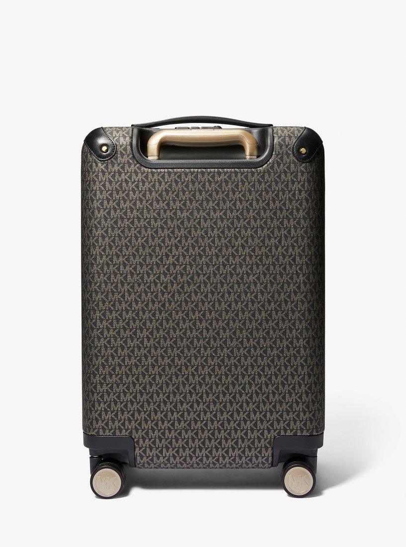 Michael Kors Metallic Logo Stripe Suitcase Duffle Tasche Herren Schwarz Gold | UCHBOA053