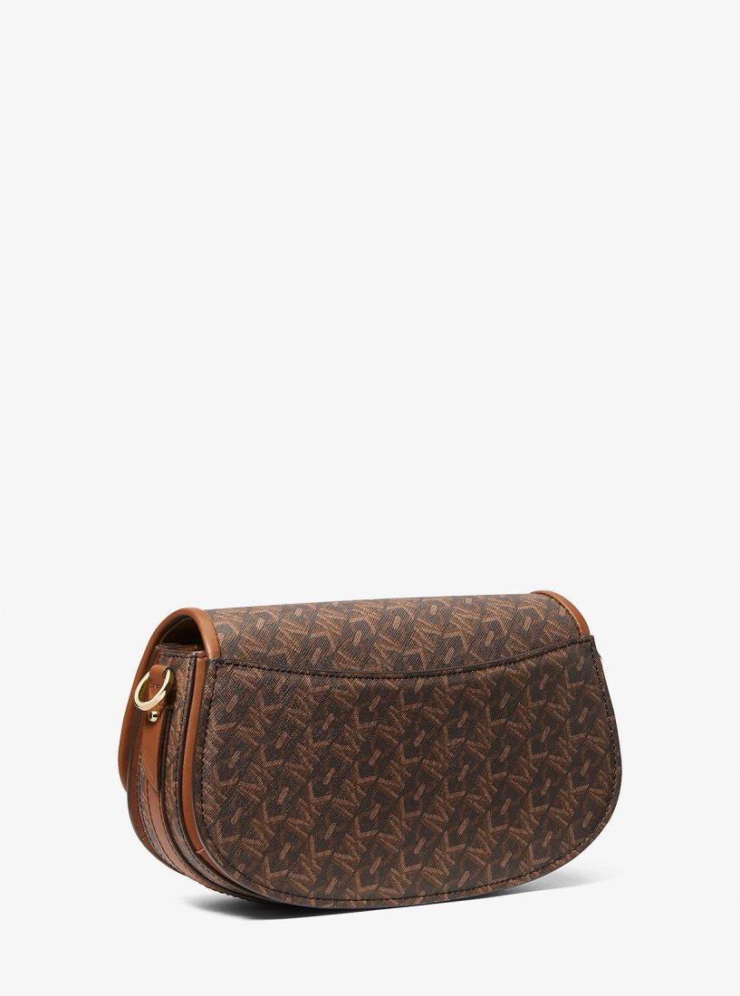 Michael Kors Mila Medium Empire Signature Logo Messenger Bag Umhängetasche Damen Braun | NHGEXV861