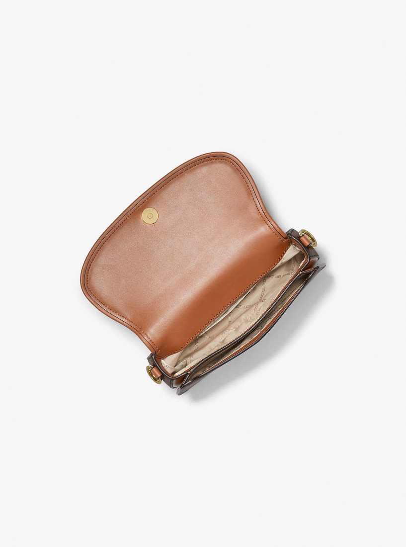 Michael Kors Mila Small Empire Signature Logo Shoulder Bag Umhängetasche Damen Braun | PORLDN756