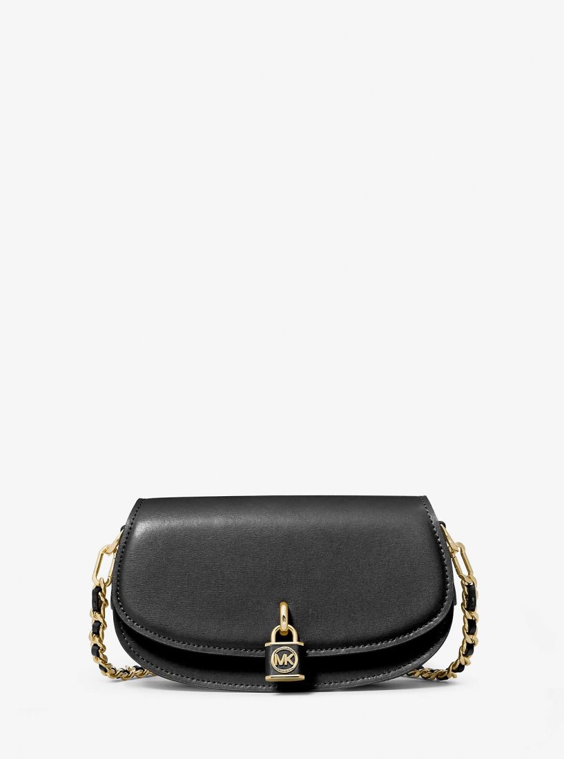 Michael Kors Mila Small Leather Shoulder Bag Schultertasche Damen Schwarz | MSVCJL862