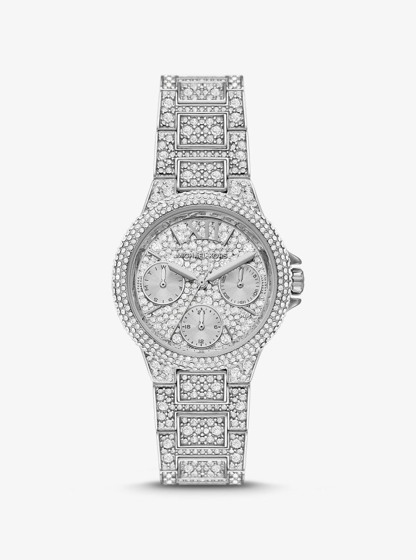 Michael Kors Mini Camille Pave Silver-Tone Watch Silver-tone Damen Silber | HSQXMN472