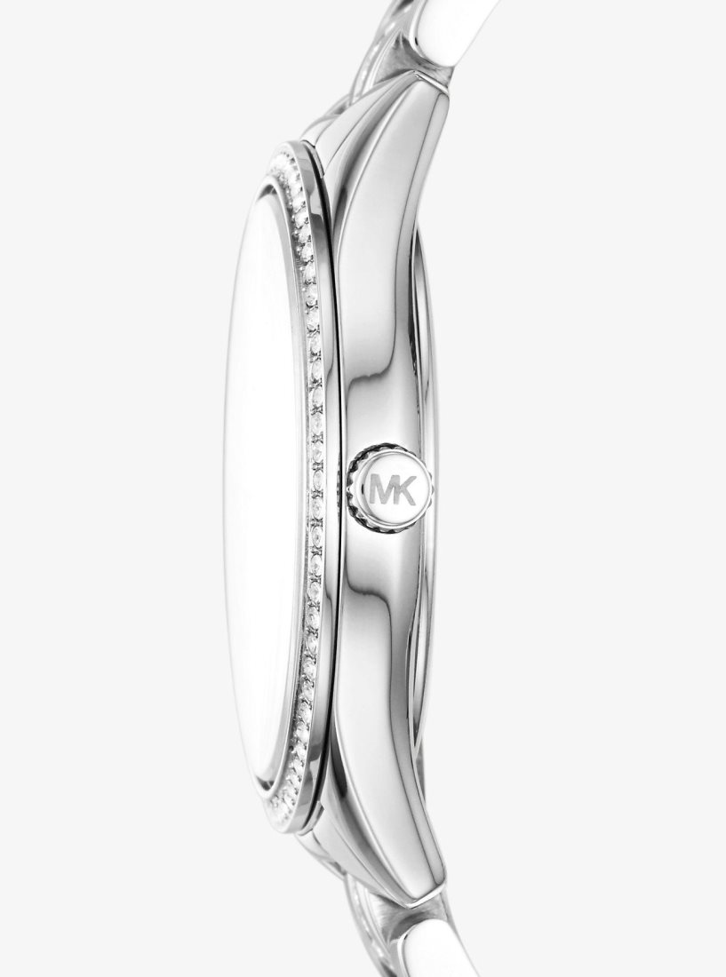 Michael Kors Mini Lauryn Pave Silver-Tone Watch Silver-tone Damen Silber | CYEKVW865
