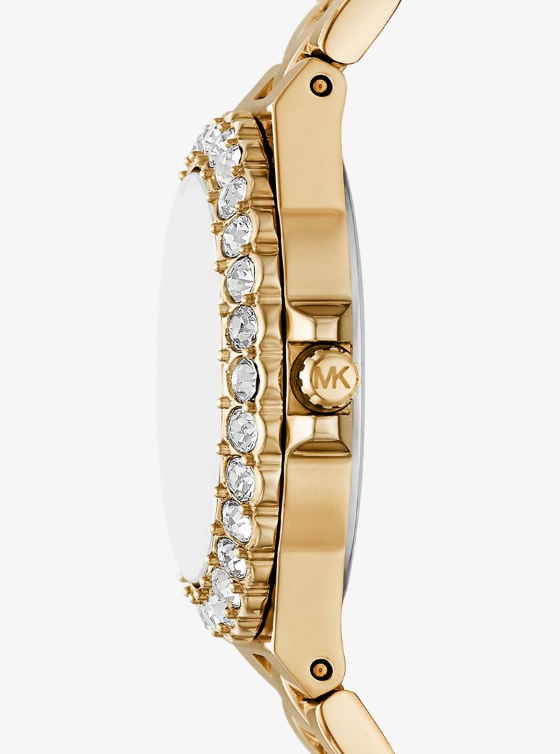 Michael Kors Mini Lennox Pave Gold-Tone Watch Gold-tone Damen Gold | FWYJAZ563