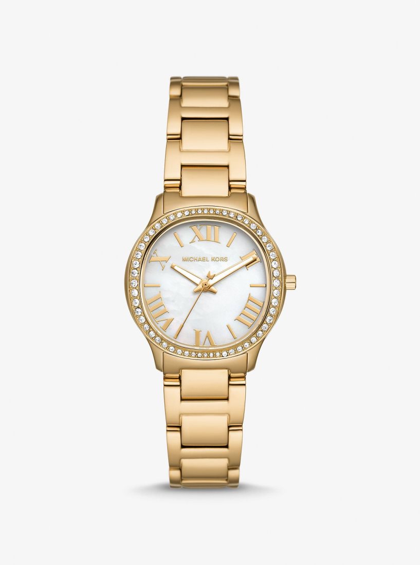 Michael Kors Mini Sage Pave Gold-Tone Watch Gold-tone Damen Gold | PBCGJO936