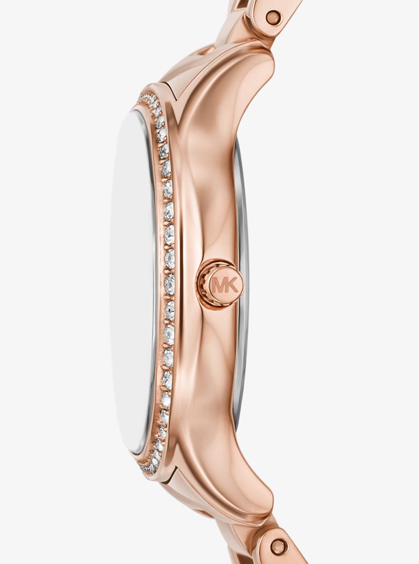 Michael Kors Mini Sage Pave Rose Gold-Tone Watch Gold-tone Damen Rosa Gold | GQDYKT943