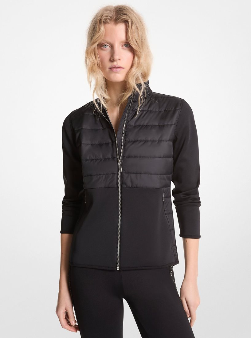 Michael Kors Mixed-Media Jacket Jacken Damen Schwarz | HFUNKE835