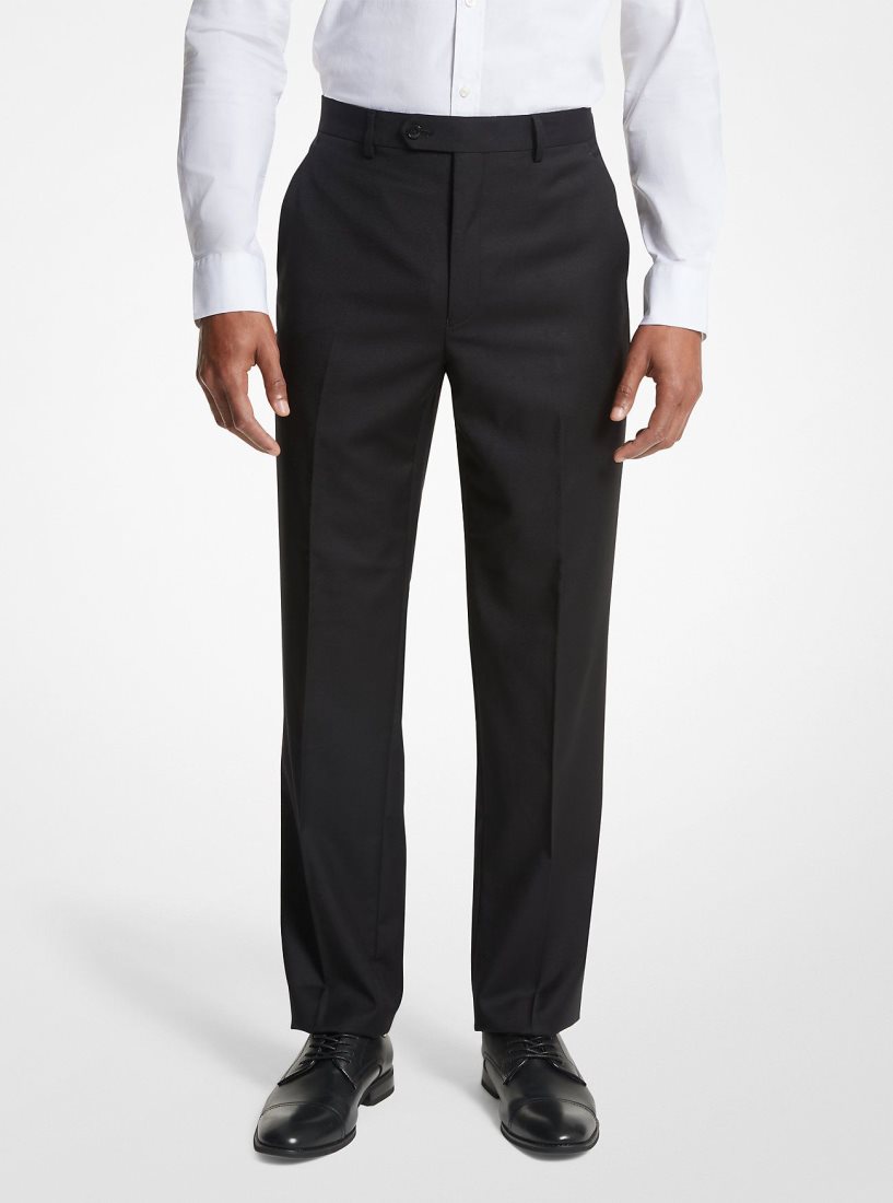 Michael Kors Modern-Fit Wool Blend Suit Pants Hose Herren Schwarz | GAJRCE314