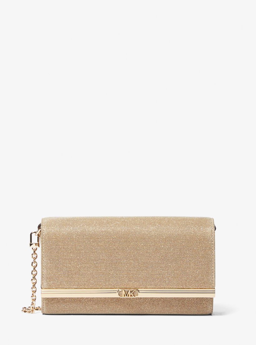 Michael Kors Mona Large Glitter Chain Mesh Clutch Unterarmtasche-Taschen Damen Gold | JZCIOQ175