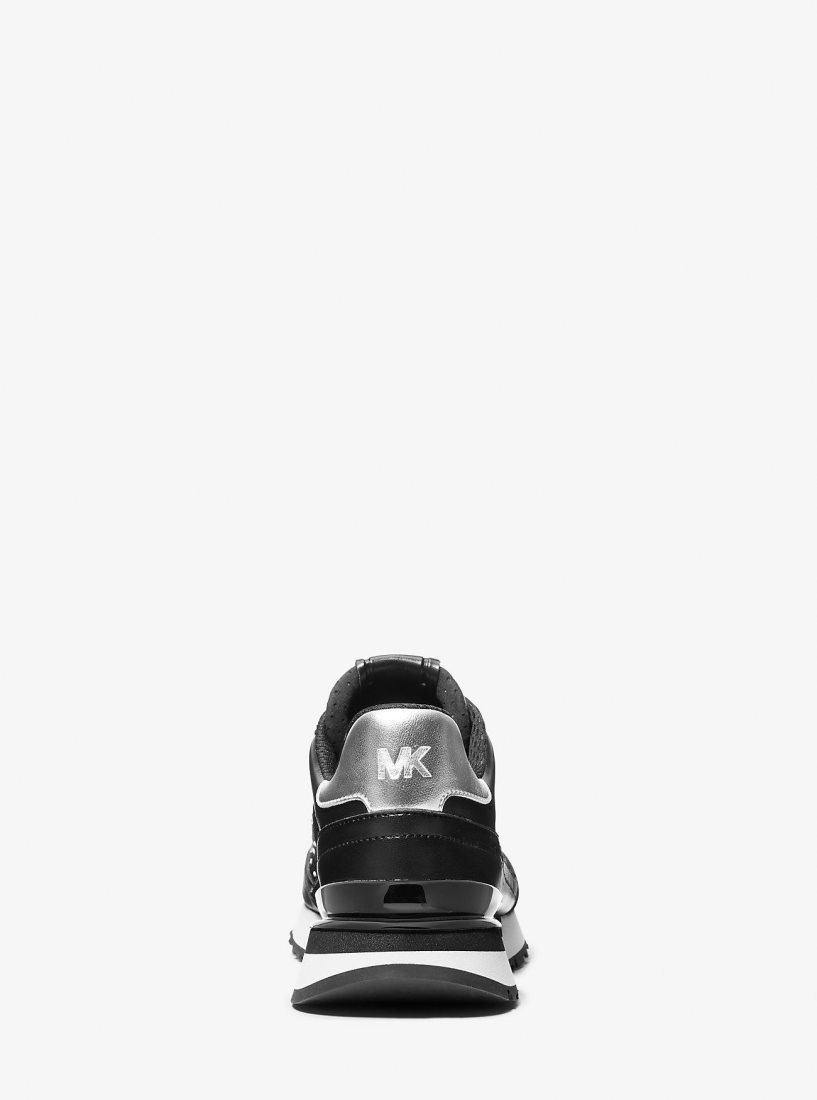 Michael Kors Nova Embellished Mesh Trainer Sneakers Damen Schwarz | UXFWJV307