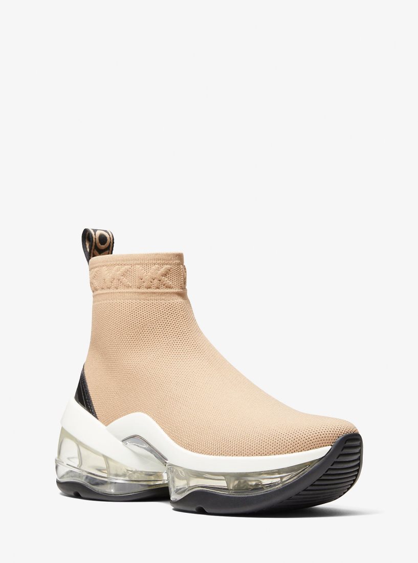 Michael Kors Olympia Extreme Stretch Knit Sock Sneaker Sneakers Damen Braun | GDORIP423