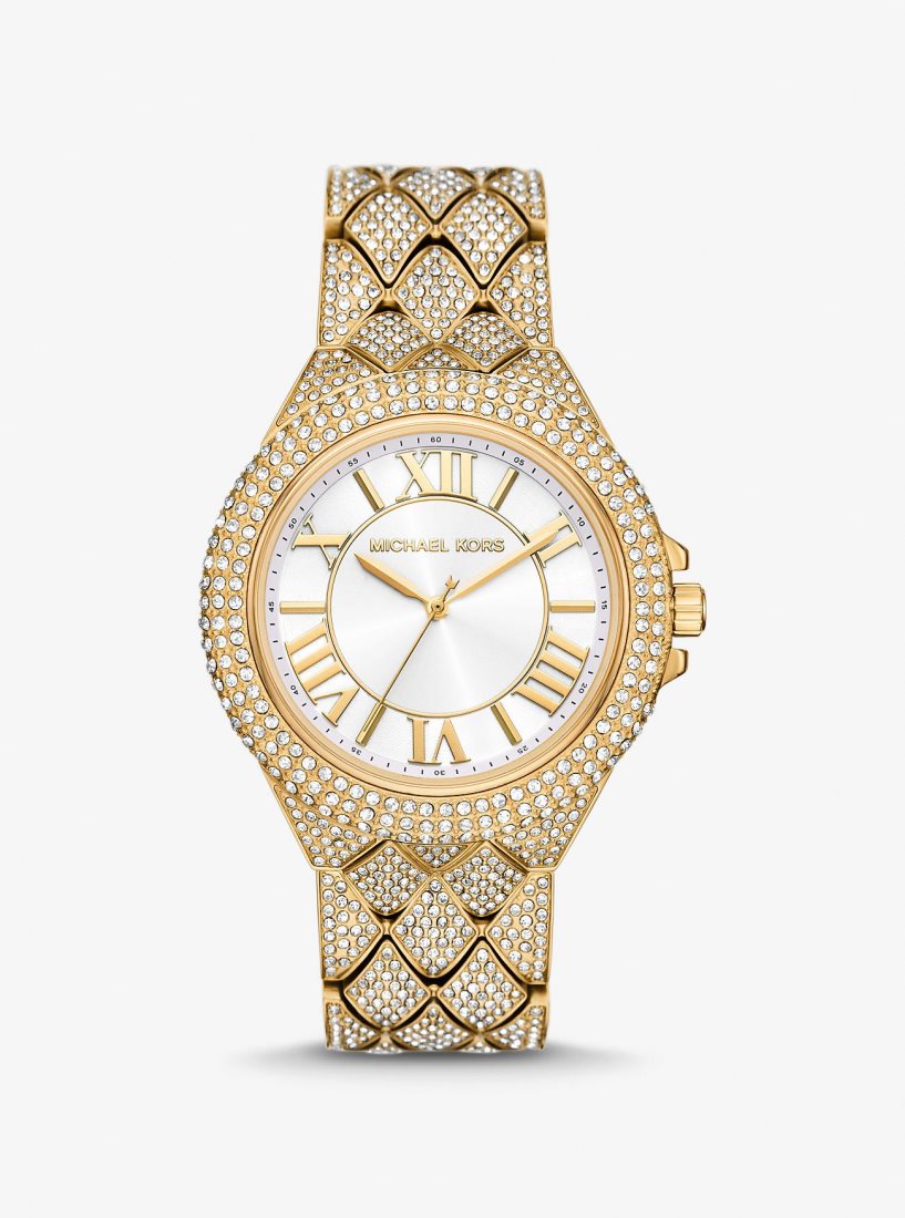 Michael Kors Oversized Camille Pave Gold-Tone Watch Gold-tone Damen Gold | ONSEDP892