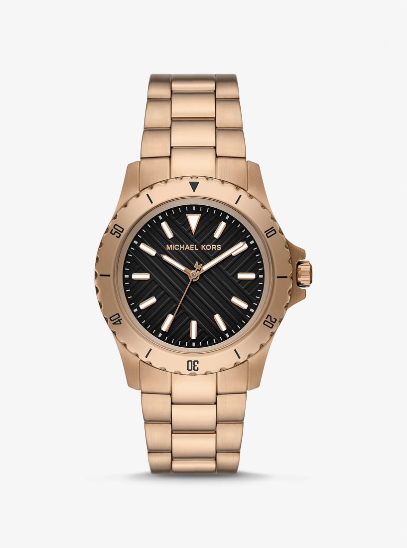 Michael Kors Oversized Everest Beige Gold-Tone Watch Gold-tone Herren Husk | NGVUTC852