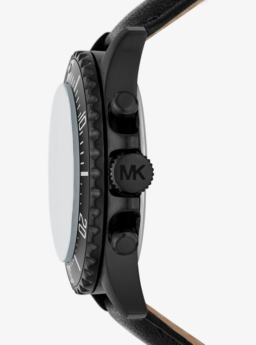 Michael Kors Oversized Everest Black-Tone and Leather Watch Black-tone Damen Schwarz | ZPOEQK581