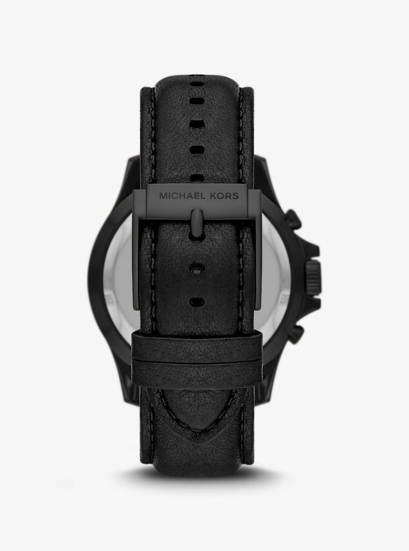 Michael Kors Oversized Everest Black-Tone and Leather Watch Black-tone Damen Schwarz | ZPOEQK581