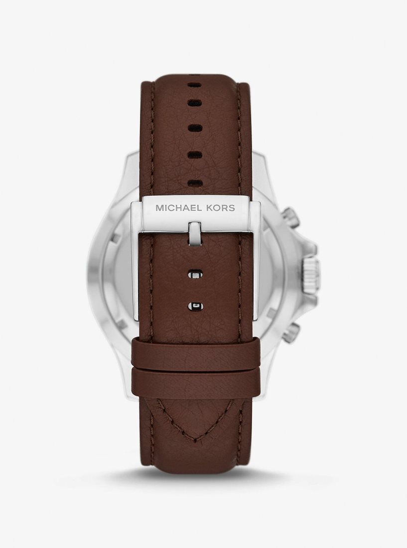 Michael Kors Oversized Everest Silver-Tone and Leather Watch Silver-tone Damen Silber | CRQYDW831