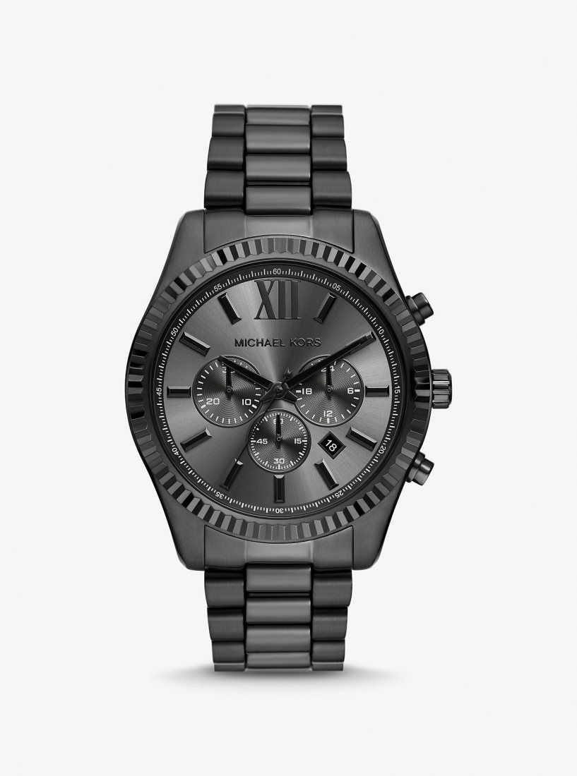 Michael Kors Oversized Lexington Black-Tone Watch Black-tone Herren Schwarz | FRQHOI697