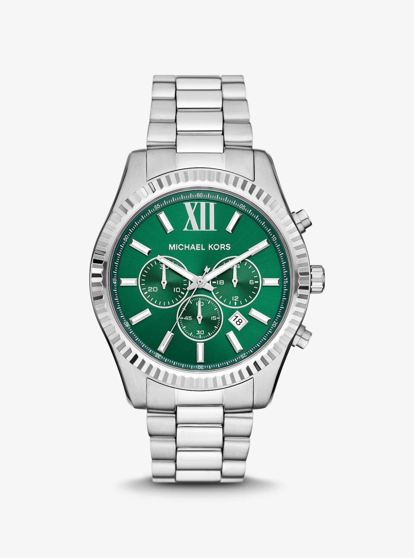Michael Kors Oversized Lexington Silver-Tone Watch Silver-tone Herren Silber | OLTDEK367