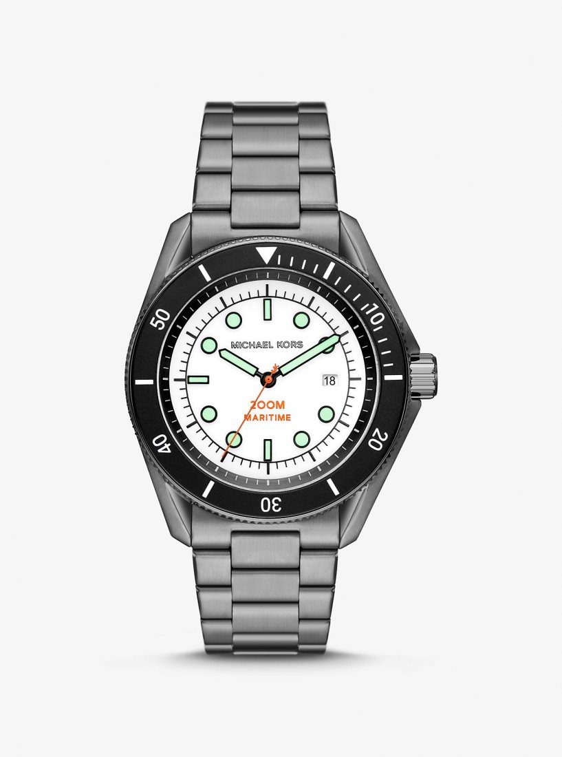 Michael Kors Oversized Maritime Gunmetal Watch Oversized Herren Grau | IMPJFA619