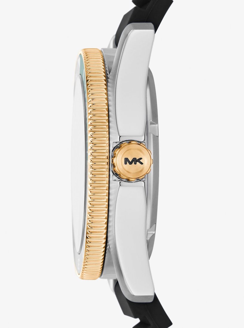 Michael Kors Oversized Maritime Silicone Watch Silicone Herren Schwarz | AZIGSE691