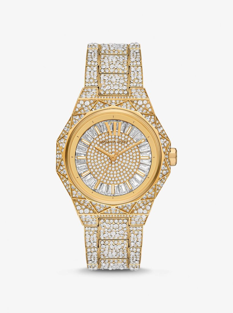 Michael Kors Oversized Raquel Pave Gold-Tone Watch Gold-tone Damen Gold | ZMKPAX532