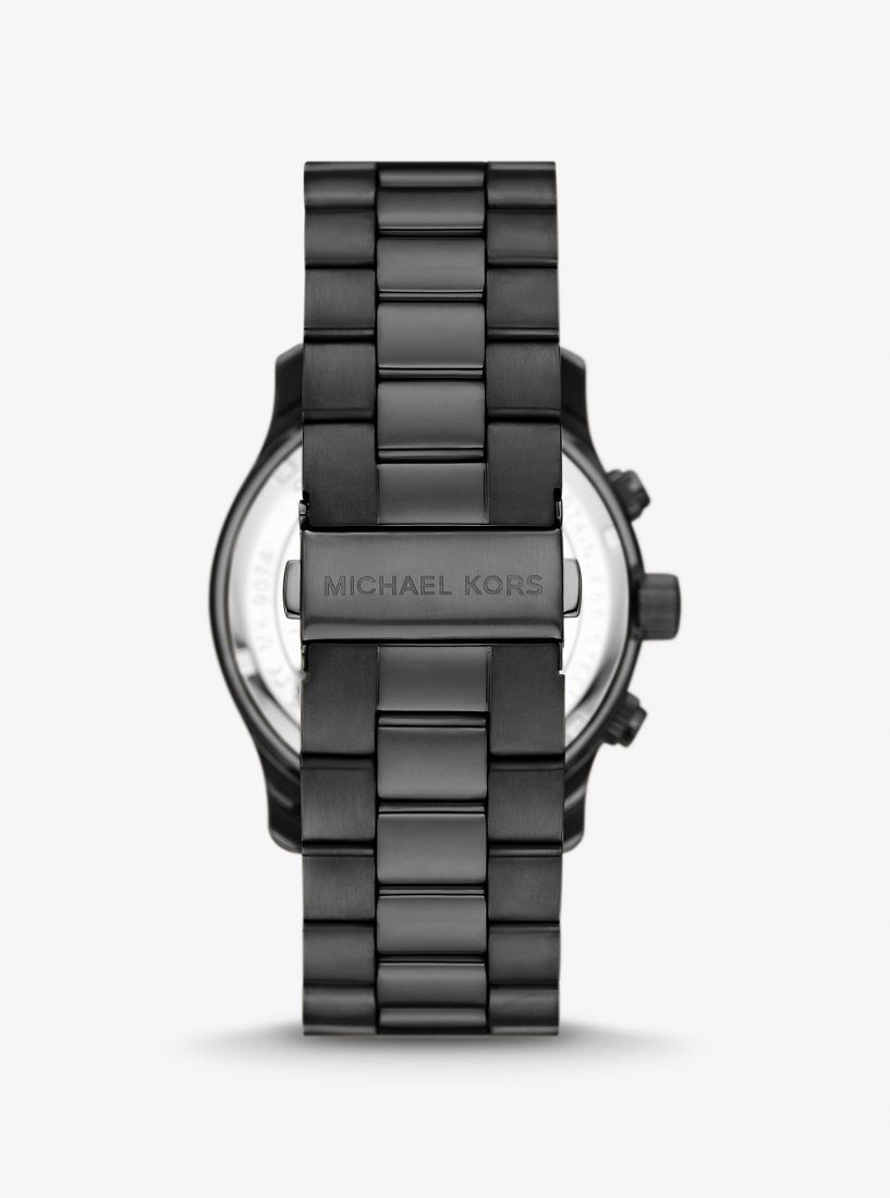 Michael Kors Oversized Runway Black-Tone Watch Black-tone Herren Schwarz | FZYOEQ281