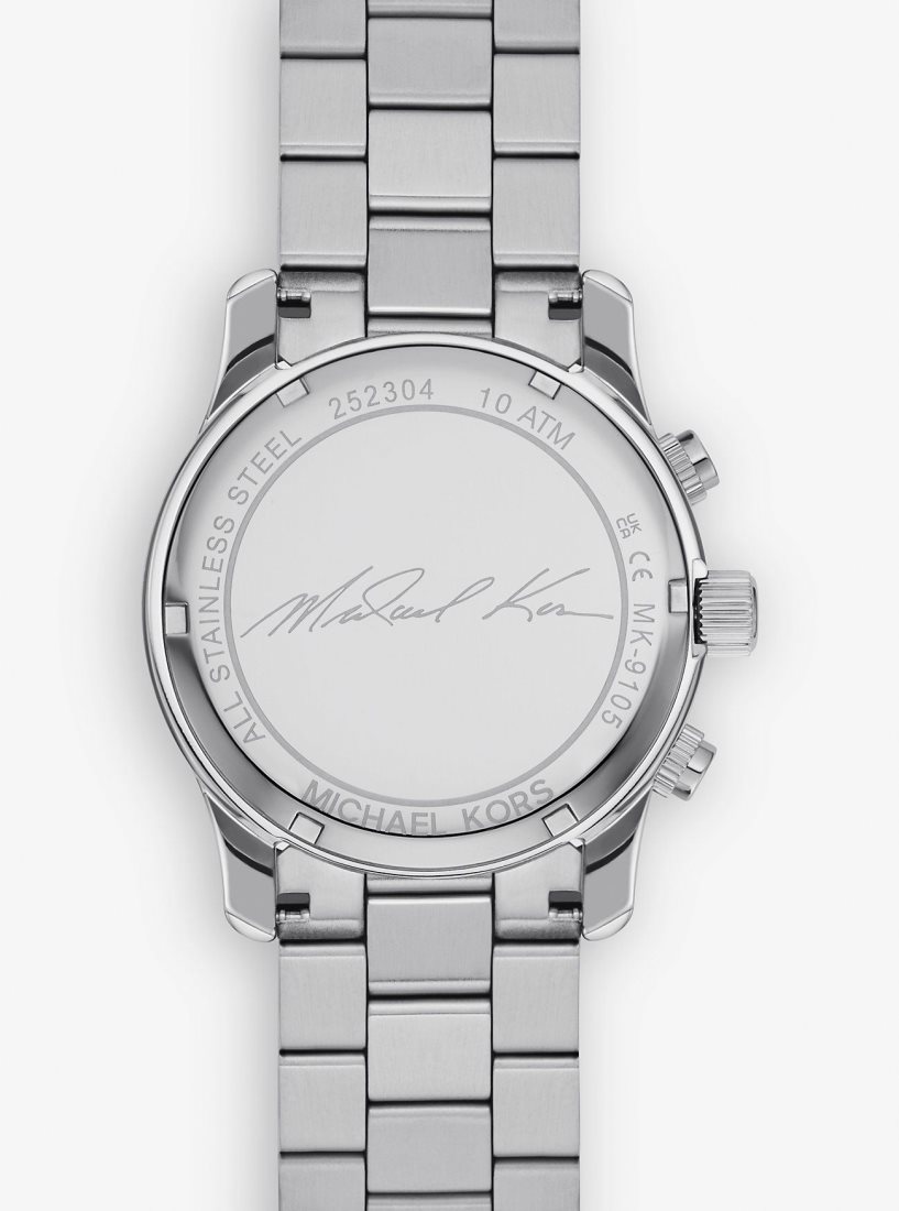 Michael Kors Oversized Runway Silver-Tone Watch Silver-tone Damen Silber | BGFTHR410