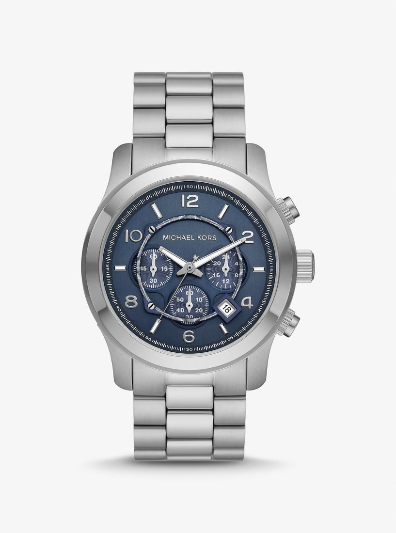 Michael Kors Oversized Runway Silver-Tone Watch Silver-tone Damen Silber | BGFTHR410