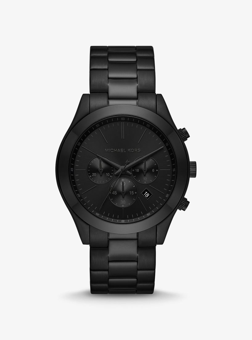 Michael Kors Oversized Slim Runway Black-Tone Watch Black-tone Damen Schwarz | SULQDZ201