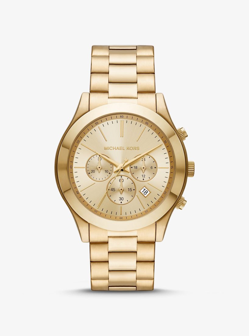 Michael Kors Oversized Slim Runway Gold-Tone Watch Oversized Herren Gold | MOEIPN278