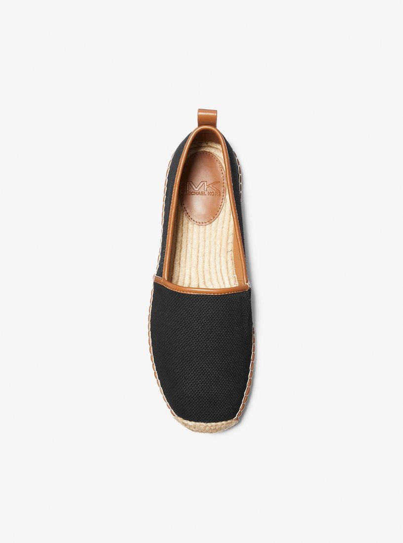 Michael Kors Owen Cotton Canvas Espadrille Espadrilles Herren Schwarz | RNBFUP695