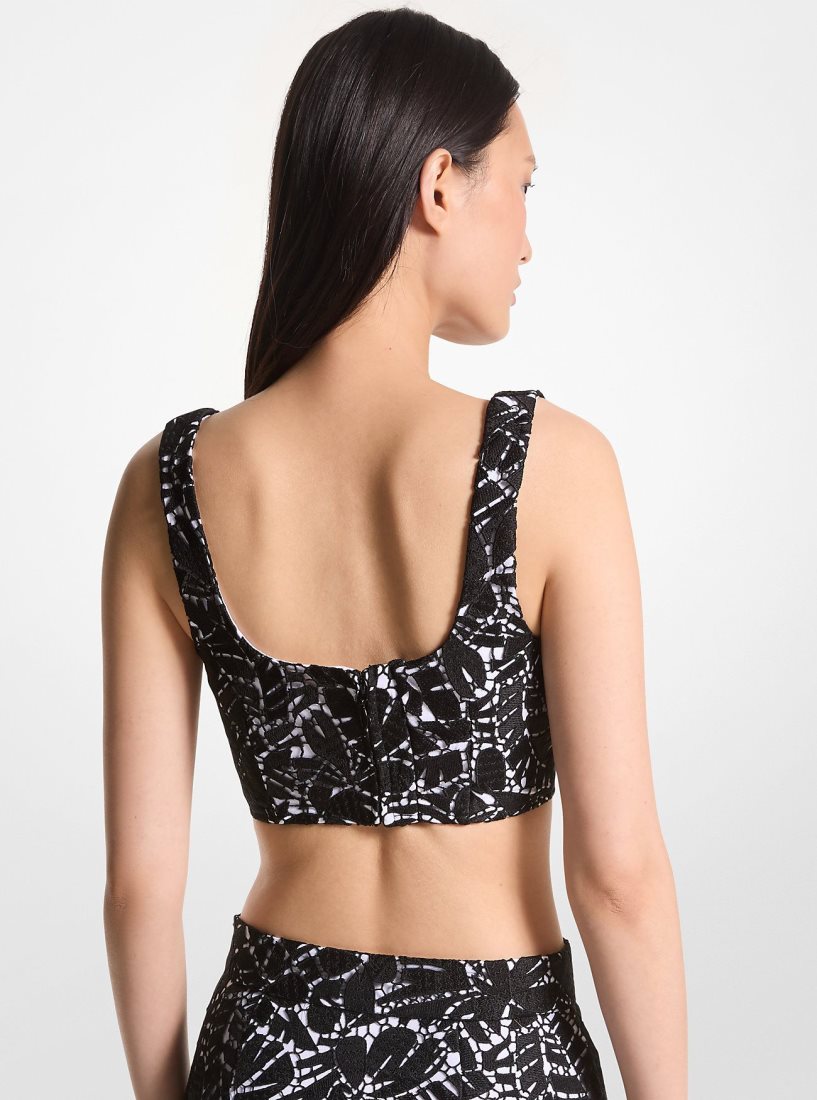 Michael Kors Palm Lace Bralette Top Oberteile Damen Schwarz | OPGKVR714