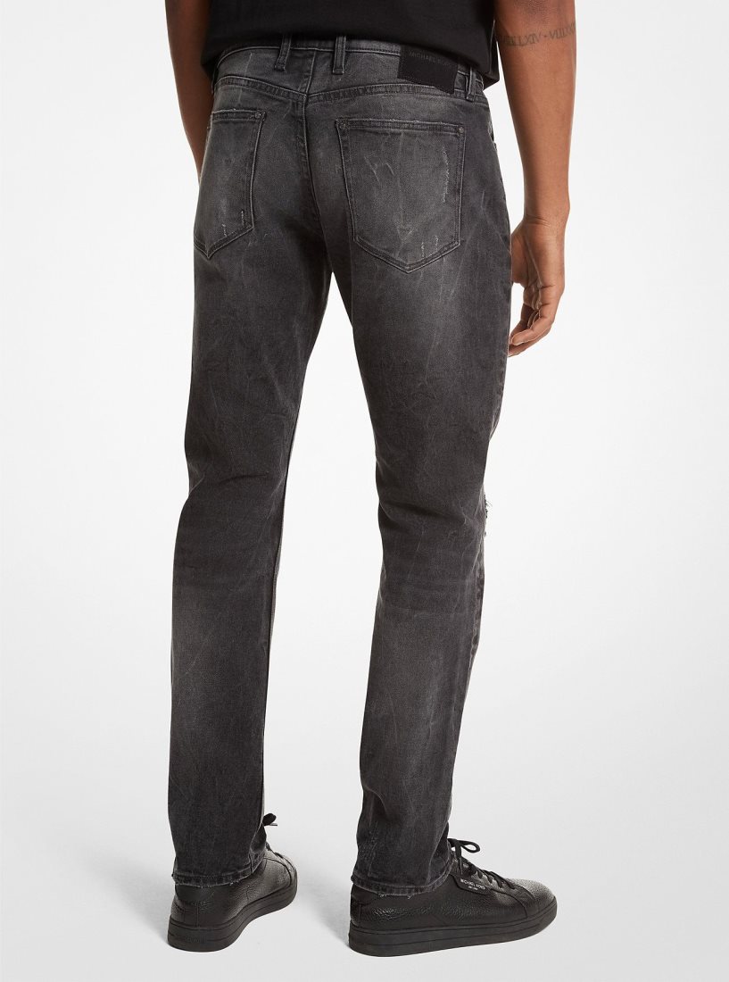 Michael Kors Parker Distressed Stretch-Denim Jeans Hose Herren Adderly | ZEQPXC267