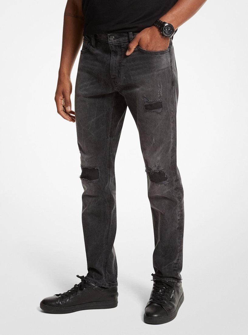 Michael Kors Parker Distressed Stretch-Denim Jeans Hose Herren Adderly | ZEQPXC267