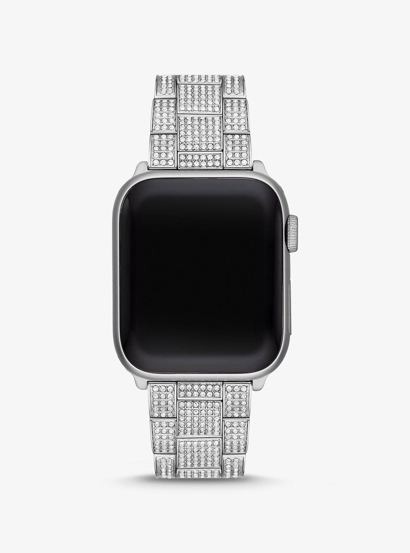 Michael Kors Pave Silver-Tone Strap For Apple Watch Smartwatches Herren Silber | VYEPWX241