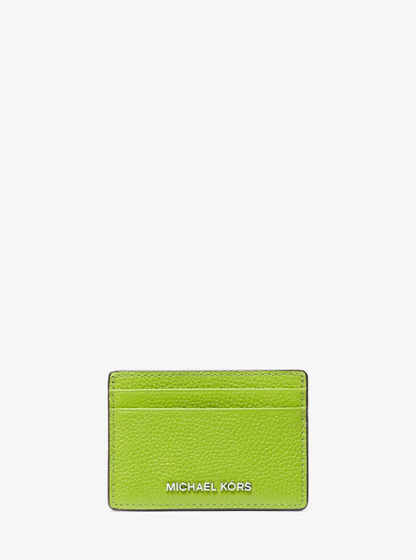 Michael Kors Pebbled Leather Card Case Kartenhülle Damen Pear | LHWKEO198
