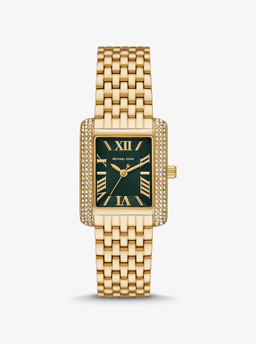 Michael Kors Petite Emery Pave Gold-Tone Watch Gold-tone Damen Gold | JENWZX483