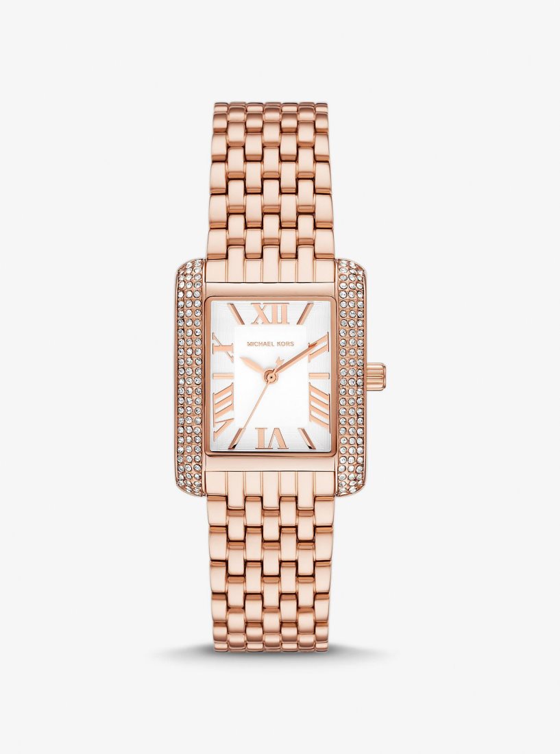 Michael Kors Petite Emery Pave Rose Gold-Tone Watch Gold-tone Damen Rosa Gold | MFLEBS940