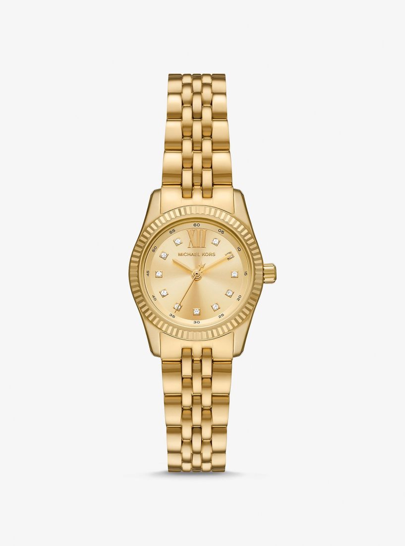 Michael Kors Petite Lexington Pave Gold-Tone Watch Gold-tone Damen Gold | MJERLS845