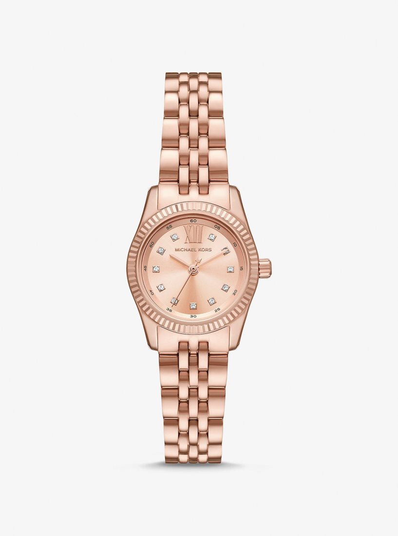 Michael Kors Petite Lexington Pave Rose Gold-Tone Watch Gold-tone Damen Rosa Gold | UOXLND508