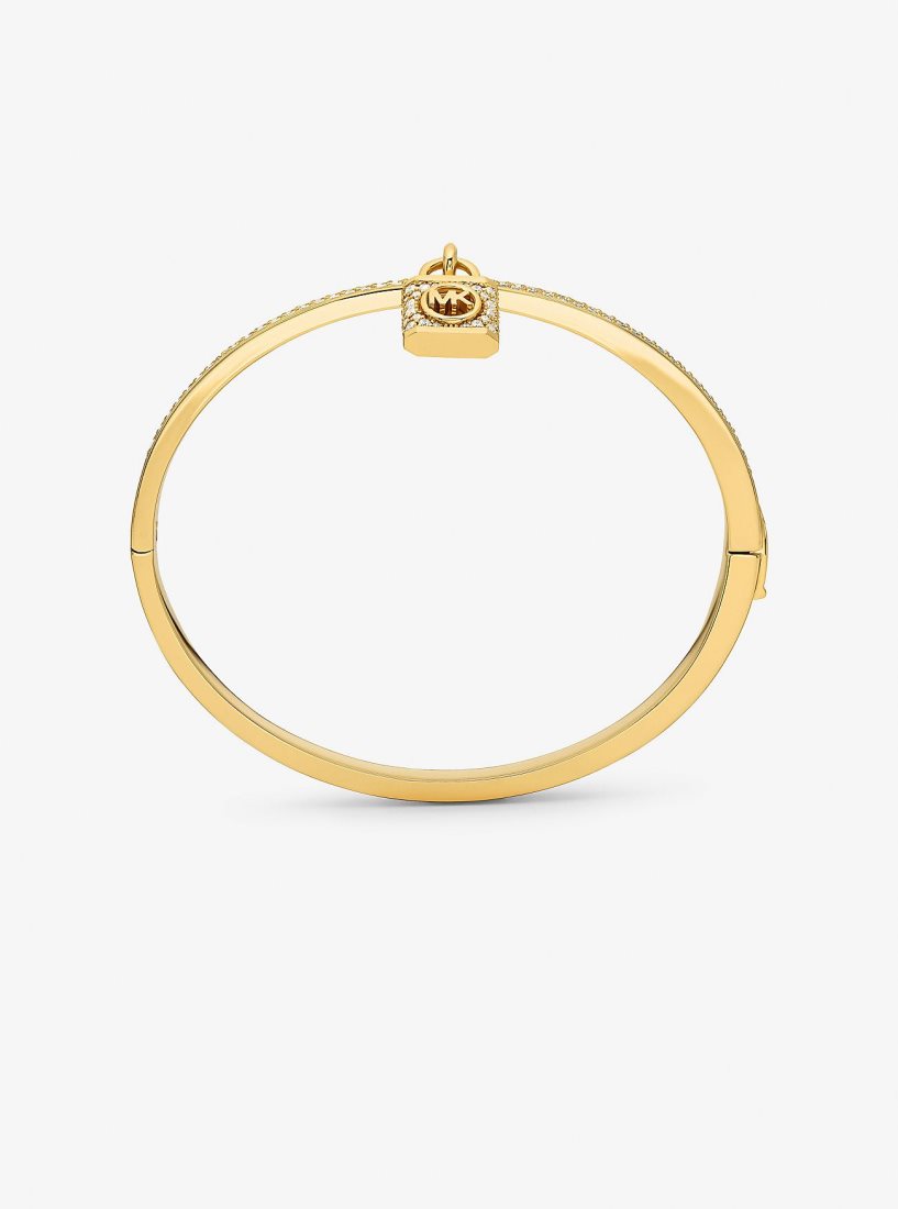 Michael Kors Precious Metal-Plated Brass Pave Lock Bangle Armreifen Damen Gold | BLKDCN901